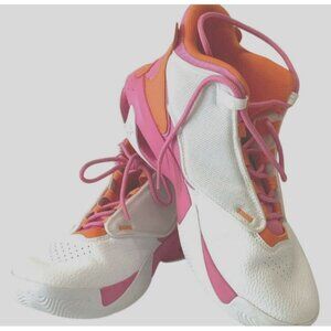 Air Jordan 6.5Y Girls Basketball‎ Shoes White Pink Orange Athletic Sneakers